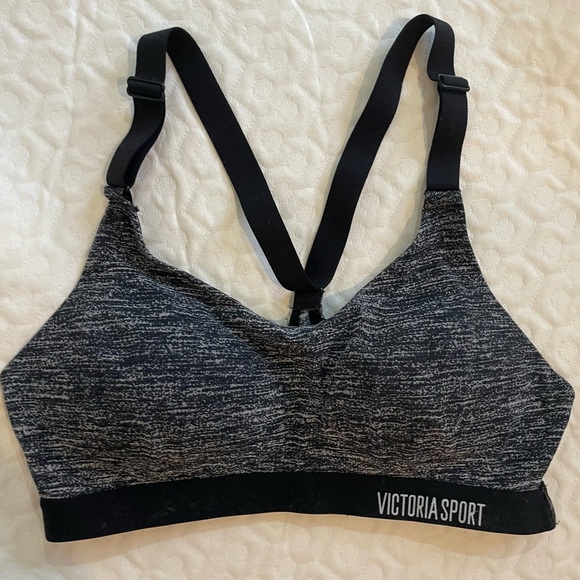 Victoria Sport Sports Bra By Victoria Secret Black Workout Athletic 34B Gray - Picture 1 of 8
